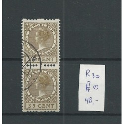 Nederland  R30 paartje  Roltanding Tweezijdig  m .wm.  VFU/gebr  CV  48 €