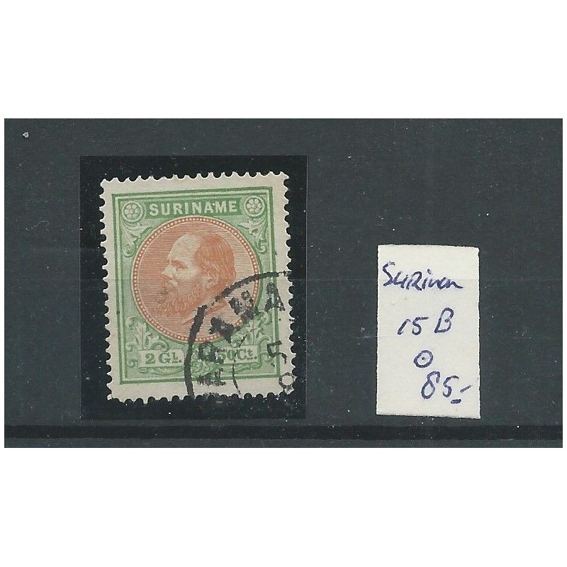 Suriname 15B Willem III VFU/gebr CV 85 € Pracht exemplaar!! Suriname 15B Willem III VFU/gebr CV 85 € Pracht exemplaar!!
