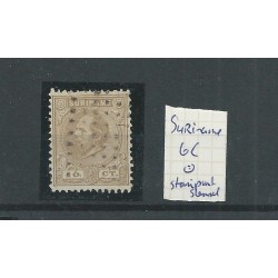 Suriname  6C met STOMP PUNTSTEMPEL   VFU/gebr  CV 25+ € Pracht exemplaar!!