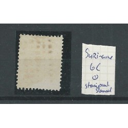 Suriname  6C met STOMP PUNTSTEMPEL   VFU/gebr  CV 25+ € Pracht exemplaar!!