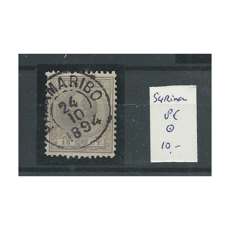 Suriname 8C Willem III VFU/gebr CV 10 € Pracht exemplaar!! Suriname 8C Willem III VFU/gebr CV 10 € Pracht exemplaar!!