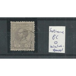Suriname  8C met BUITENLANDS STEMPEL  VFU/gebr  CV 10+ € Pracht exemplaar!!