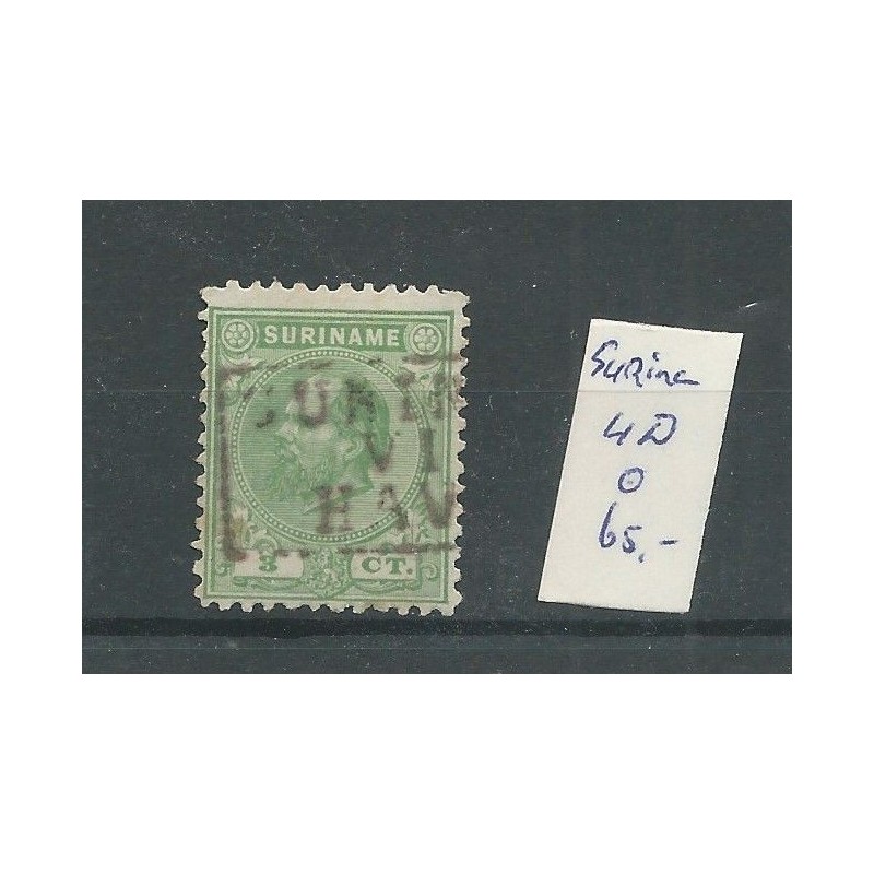 Suriname 4D Willem III VFU/gebr CV 65 € Pracht exemplaar!! Suriname 4D Willem III VFU/gebr CV 65 € Pracht exemplaar!!