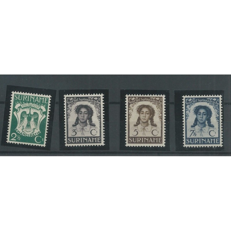 Suriname 183-186 Emancipatie MNH/postfris CV 18 € Pracht exemplaar!! Suriname 183-186 Emancipatie MNH/postfris CV 18 € Pracht exemplaar!!