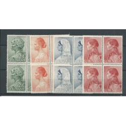 Suriname  190-193 Blokken 4 met 3x MNH/postfris CV 45+ € Pracht exemplaar!!