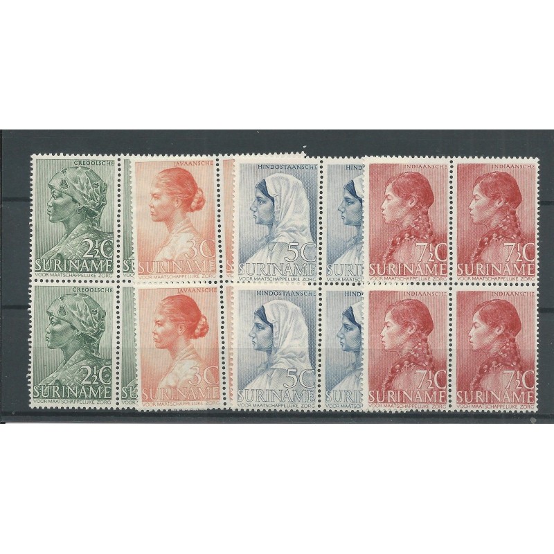 Suriname 190-193 Blokken 4 met 3x MNH/postfris CV 45+ € Pracht exemplaar!! Suriname 190-193 Blokken 4 met 3x MNH/postfris CV 45+ € Pracht exemplaar!!