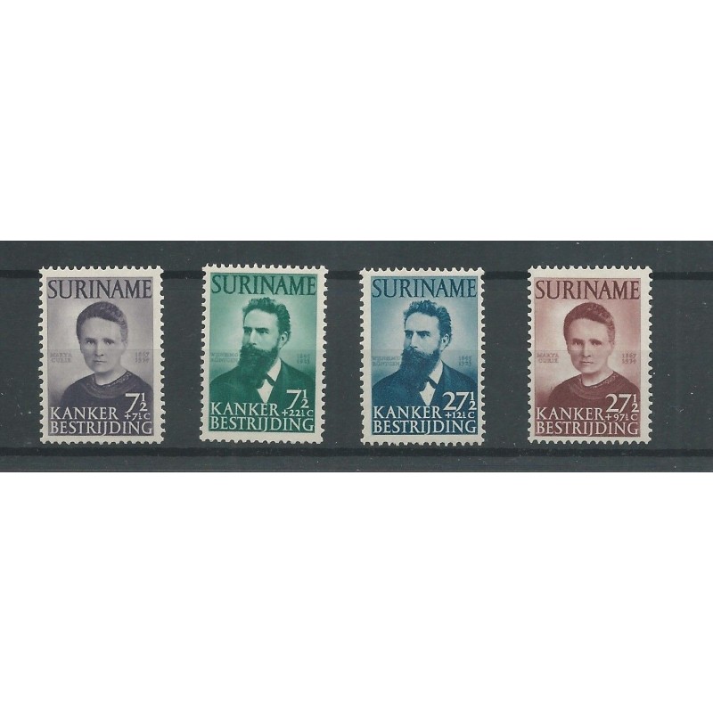 Suriname 280-283 Röntgen en Curie MNH/postfris CV 90 € Pracht exemplaar!! Suriname 280-283 Röntgen en Curie MNH/postfris CV 90 € Pracht exemplaar!!
