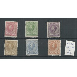 Suriname 3A-13A  Willem III 1873  MH/ongebr  CV  515 €