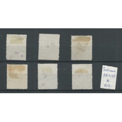 Suriname 3A-13A  Willem III 1873  MH/ongebr  CV  515 €