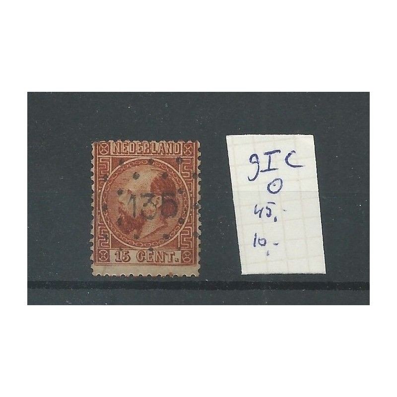 Nederland 9I-C puntstempel 135 VFU/gebr CV 55 € Nederland 9I-C puntstempel 135 VFU/gebr CV 55 €