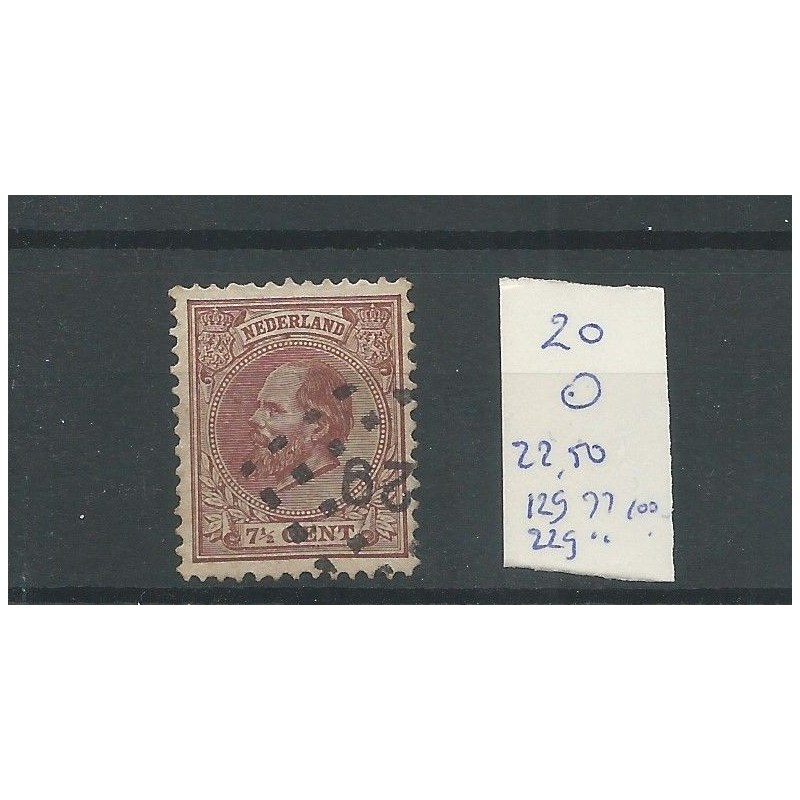 Nederland 20 met puntstempel 129 of 229 ?? VFU/gebr CV 100+ € Nederland 20 met puntstempel 129 of 229 ?? VFU/gebr CV 100+ €