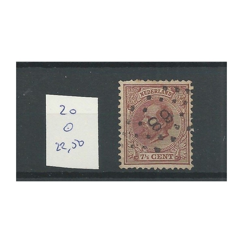 Nederland  20 met puntstempel 68 VFU/gebr  CV 22,5+ €