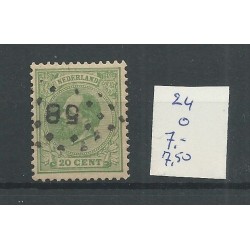 Nederland  24 met puntstempel 58   VFU/gebr  CV 15 €