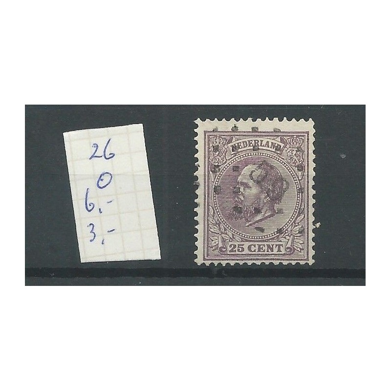 Nederland 26 met puntstempel 59 VFU/gebr CV 10 € Nederland 26 met puntstempel 59 VFU/gebr CV 10 €