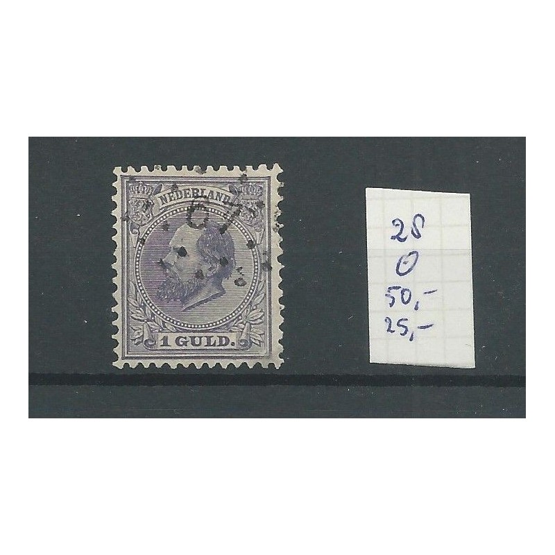Nederland 28 met puntstempel 67 VFU/gebr CV 75 € Nederland 28 met puntstempel 67 VFU/gebr CV 75 €