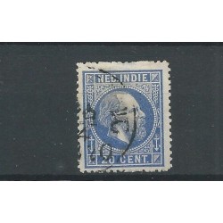 Ned. Indie 12A met "ROND-francostempel"  VFU/gebr CV ?? €