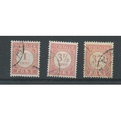 Ned. Indie  P23, P25, P34  Port 1913   VFU/gebr  CV 95 €