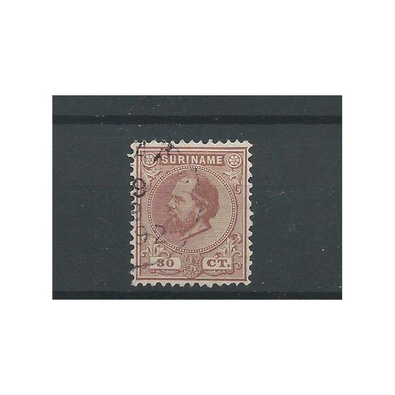 Suriname 11C Willem III VFU/gebr CV 50 € Suriname 11C Willem III VFU/gebr CV 50 €