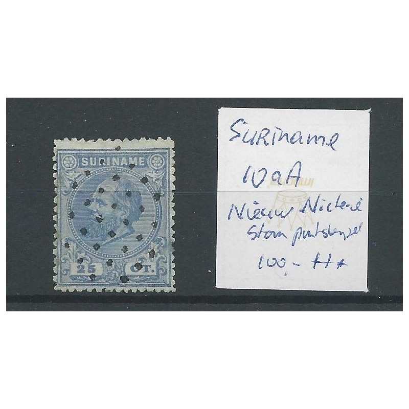 Suriname 10aA met STOMP puntstempel VFU/gebr CV 100++ € Suriname 10aA met STOMP puntstempel VFU/gebr CV 100++ €