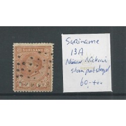 Suriname 13A met STOMP puntstempel  VFU/gebr  CV 60++ €