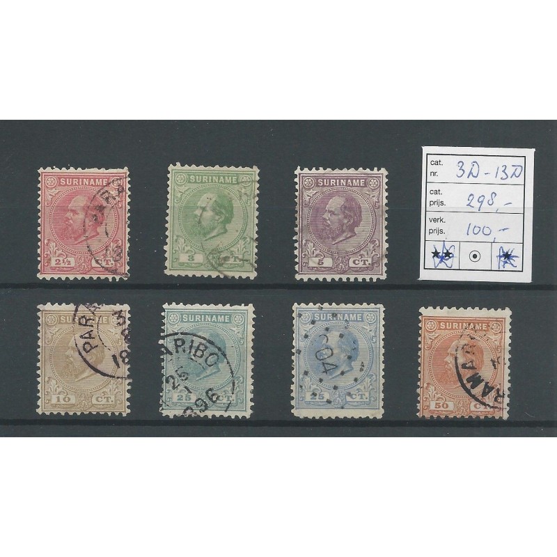 Suriname 3D-13D Willem III VFU/gebr CV 298 € Suriname 3D-13D Willem III VFU/gebr CV 298 €