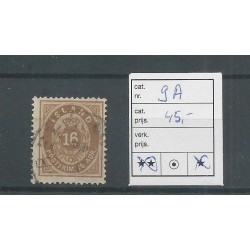 IJsland  9A  Cijfer met Kroon 16 Aur  VFU/gebr  CV 45 €