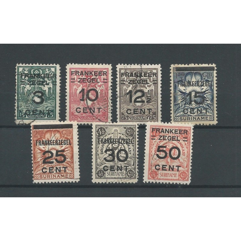 Suriname 130-136 Brandkastopdruk VFU/gebr CV 30 € Suriname 130-136 Brandkastopdruk VFU/gebr CV 30 €
