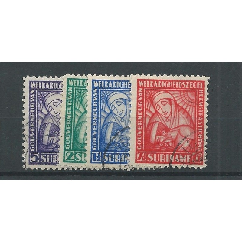 Suriname 137-140 van Heemstra VFU/gebr CV 25 € Suriname 137-140 van Heemstra VFU/gebr CV 25 €
