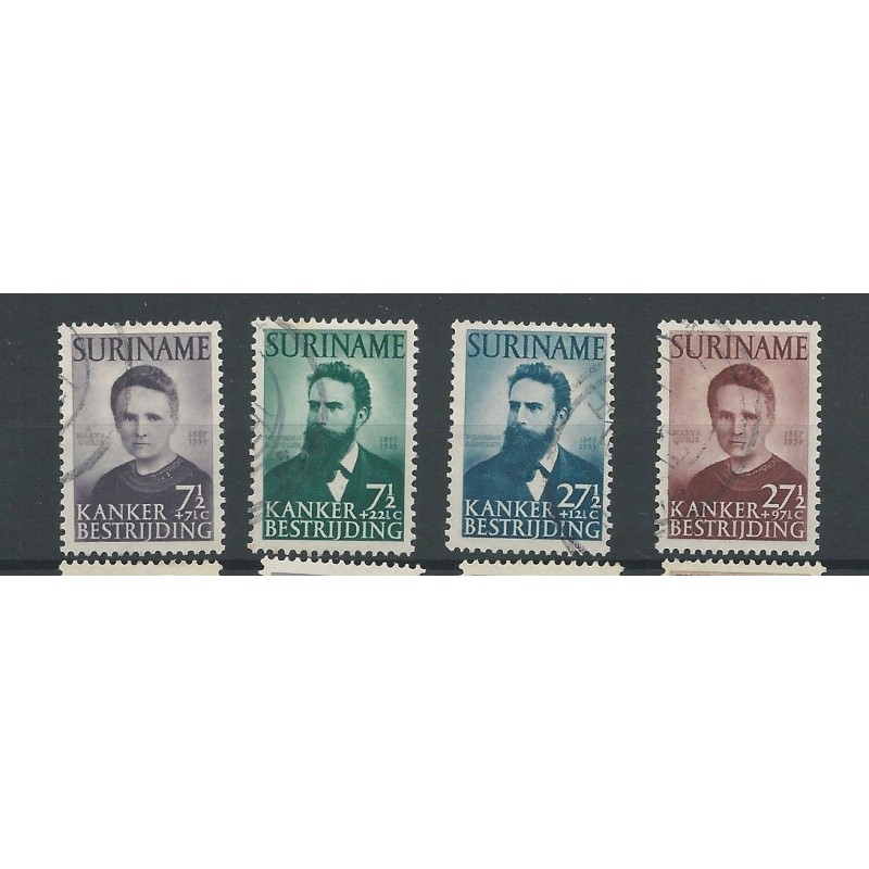 Suriname 280-283 Curie & Rontgen VFU/gebr CV 50 € Suriname 280-283 Curie & Rontgen VFU/gebr CV 50 €