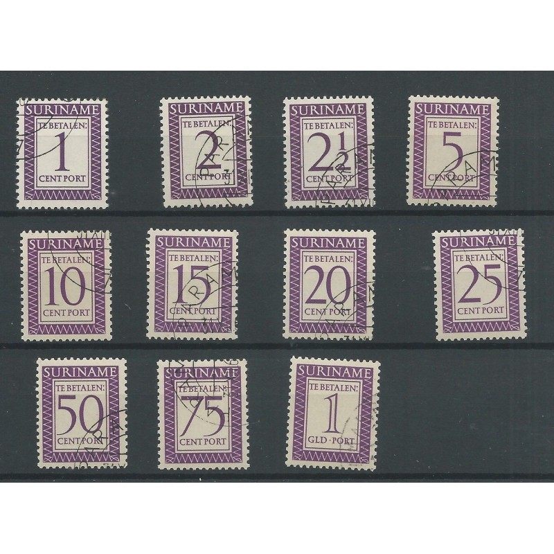 Suriname P47-57 Port 1956 VFU/gebr CV 12 € Suriname P47-57 Port 1956 VFU/gebr CV 12 €