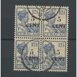 Curacao 74b  2 stuks in blok 4   VFU/gebr  CV 150+€  SUPERBE !!