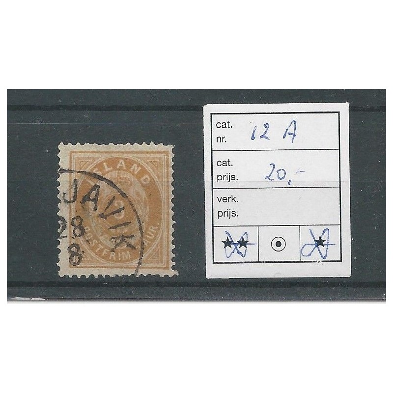 IJsland 12A Cijfer met Kroon 3 Aur VFU/gebr CV 20 € IJsland 12A Cijfer met Kroon 3 Aur VFU/gebr CV 20 €