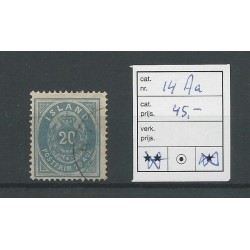 IJsland  14Aa  Cijfer met Kroon 20 Aur  VFU/gebr  CV 45 €
