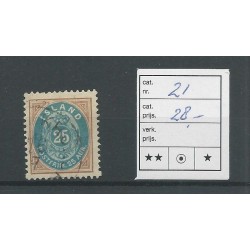 IJsland  21 Cijfer met Kroon 25 Aur  VFU/gebr  CV 28 €