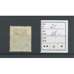 IJsland  21 Cijfer met Kroon 25 Aur  VFU/gebr  CV 28 €