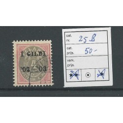 IJsland  25B Cijfer met Gildi opdruk  VFU/gebr  CV 50 €