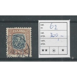 IJsland 62 Koning Christian & Frederik VFU/gebr  CV 300 €