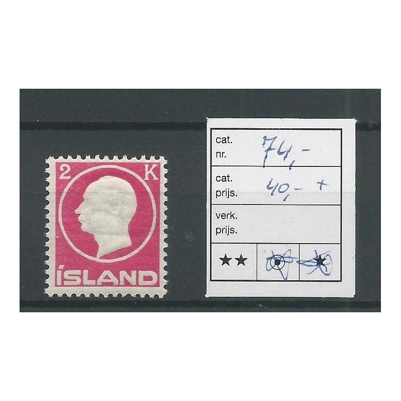 IJsland 74 Koning Frederik VII MNH/postfris CV 40+ € IJsland 74 Koning Frederik VII MNH/postfris CV 40+ €