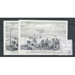 IJsland block 7 MNH en  VFU/gebr CV 8 €