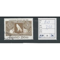IJsland 653    VFU/gebr CV 7,5 €