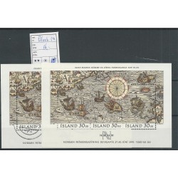 IJsland block 10 MNH en  VFU/gebr CV  16€