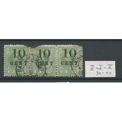 Suriname  31 strip van 3 type II-I-II  VFU/gebr  CV 25+ €