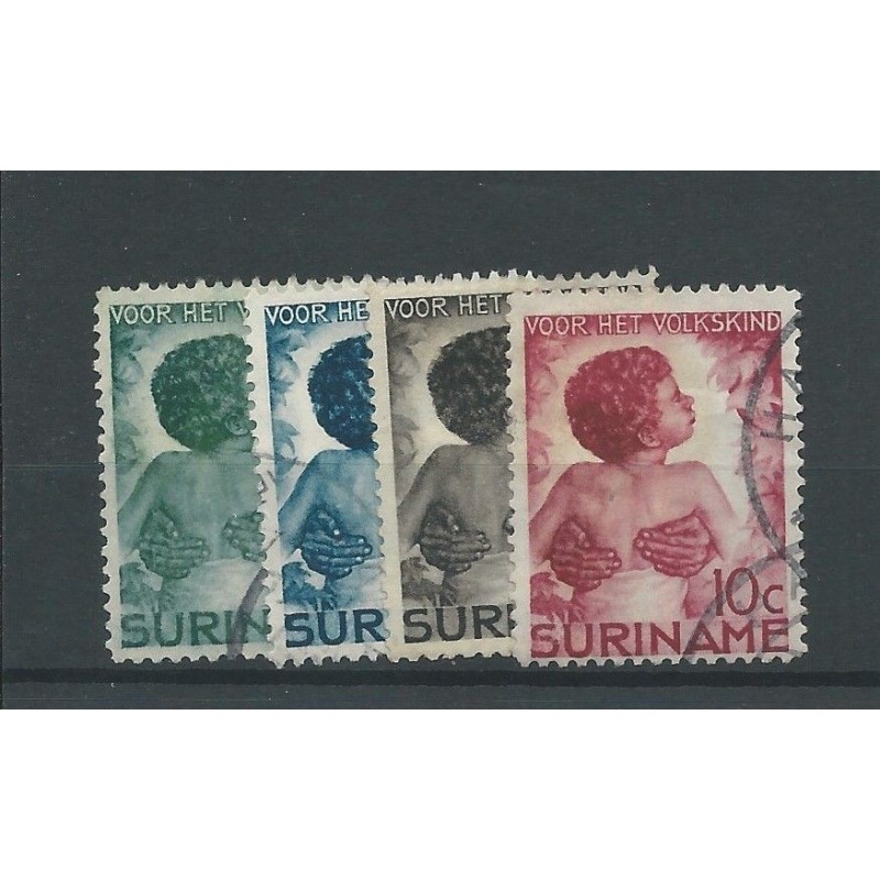 Suriname 179-182 Kinderzegels 1936 VFU/gebr CV 12 € Suriname 179-182 Kinderzegels 1936 VFU/gebr CV 12 €