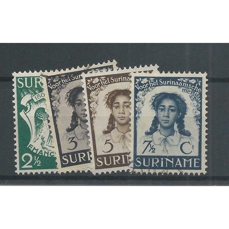 Suriname 183-186 Emancipatiezegels VFU/gebr CV 8 € Suriname 183-186 Emancipatiezegels VFU/gebr CV 8 €