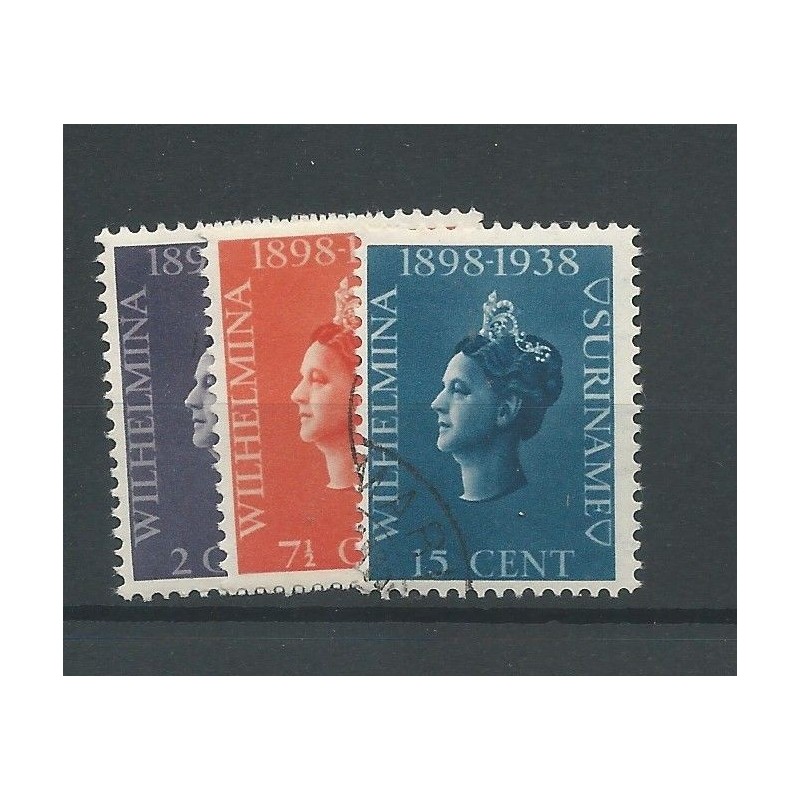 Suriname 187-189 Wilhelmina VFU/gebr CV 4,5 € Suriname 187-189 Wilhelmina VFU/gebr CV 4,5 €