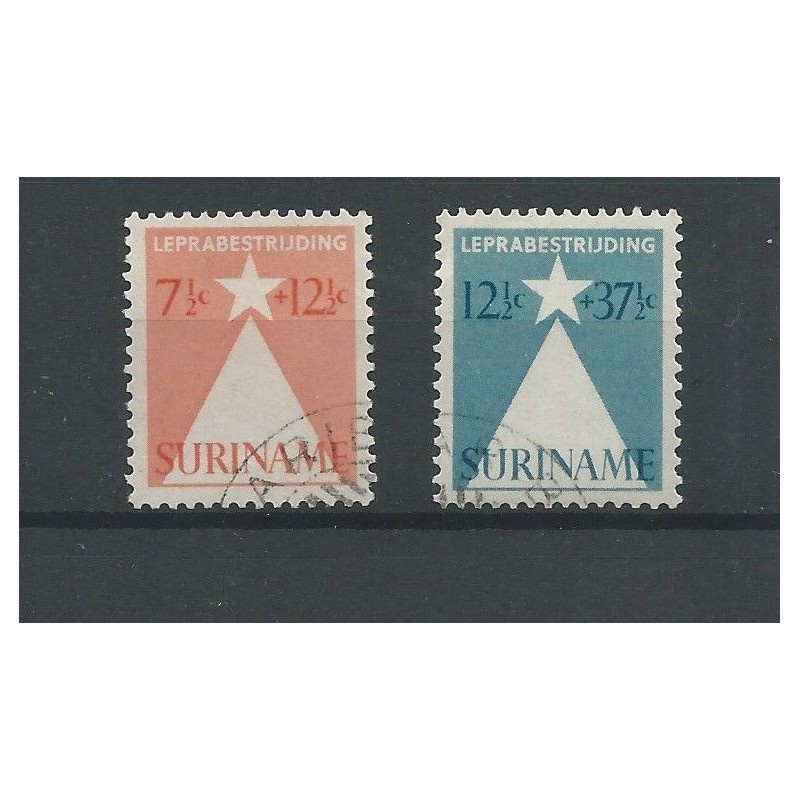 Suriname 247-248 Leprazegels VFU/gebr CV 8 € Suriname 247-248 Leprazegels VFU/gebr CV 8 €