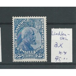 Liechtenstein 3x   Fürst Johan 25 Heller   MH/ongebr CV 75 €