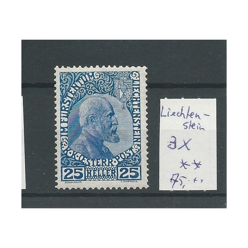 Liechtenstein 3x Fürst Johan 25 Heller MH/ongebr CV 75 € Liechtenstein 3x Fürst Johan 25 Heller MH/ongebr CV 75 €