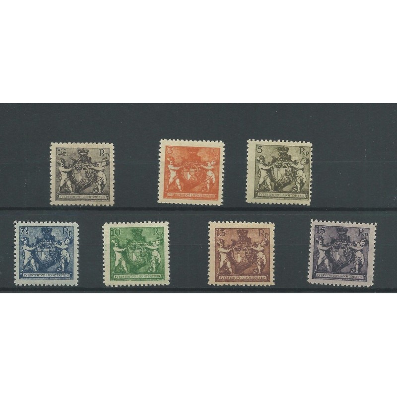 Liechtenstein 46B-52B Wappen-set MH/ongebr CV 300 € Liechtenstein 46B-52B Wappen-set MH/ongebr CV 300 €