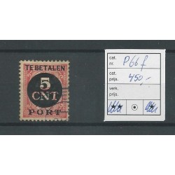 Nederland P66f KOPSTAANDE opdruk VFU/gebr  CV 450 € Certificaat !!!